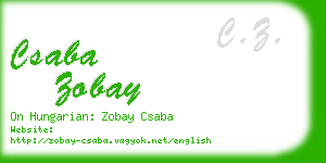 csaba zobay business card